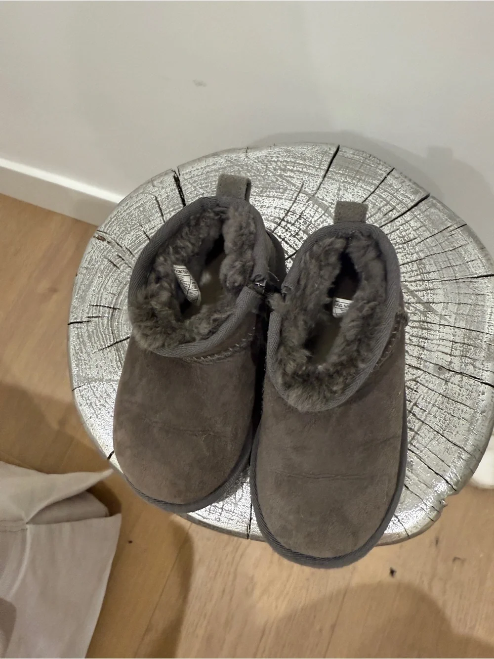 UGG Kids Brown Faux-Fur Lined Booties